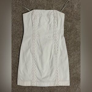LILLY PULITZER Elegant White Embroidered Lace Dress Women’s Size S